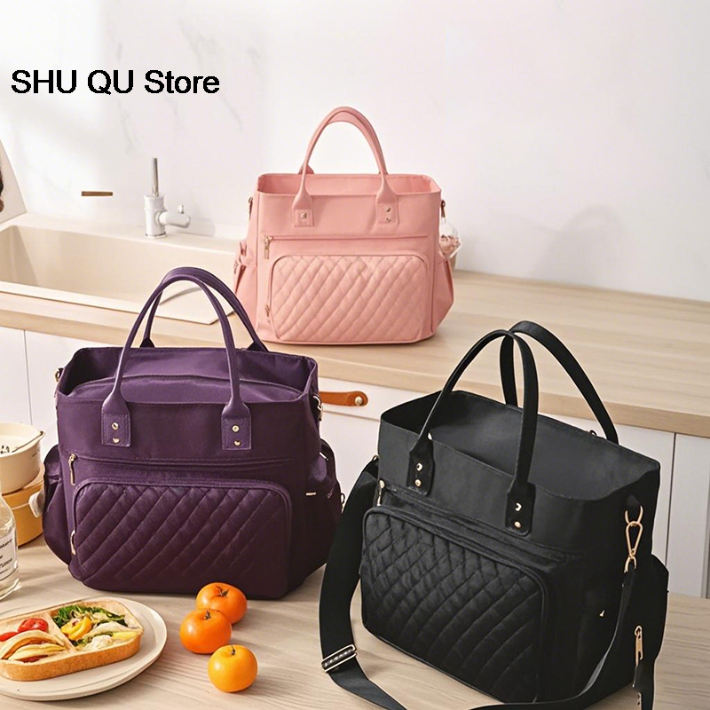 Large Capacity Travel Picnic Handheld Storage Bag Waterproof Leaky Proof Wear Resistant Crossbody Multi Functional Mommy Bag﻿