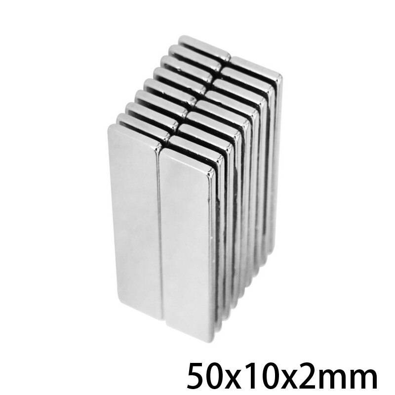 5 ~ 100 kpl 50 x 10 x 2 vahvaa harvinaisten maametallien magneettipaksuus 2mm lohkoa suorakulmaiset neodyymimagneetit 50 x 10 x 2mm nauhamagneettinen 50*10*2