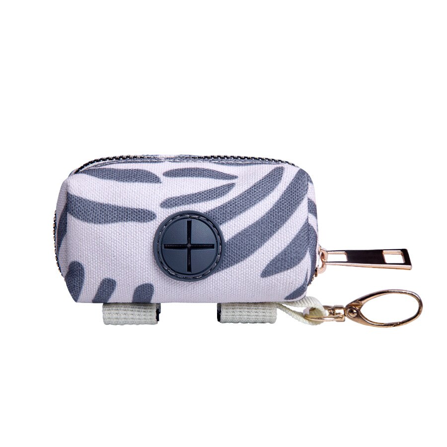 Travel Outdoor Protable Dog Poop Bag Dispenser Dog Poop Bag Holder Polyester Carrier Tool Cats and Dogs Poop Bag Case Storager: Flower Color Grey