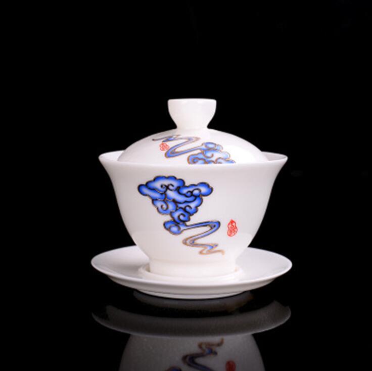 150ml får fedt jade keramik testel gaiwan testel kung fu te ceremoni te sæt forsyninger dekoration tilbehør håndværk
