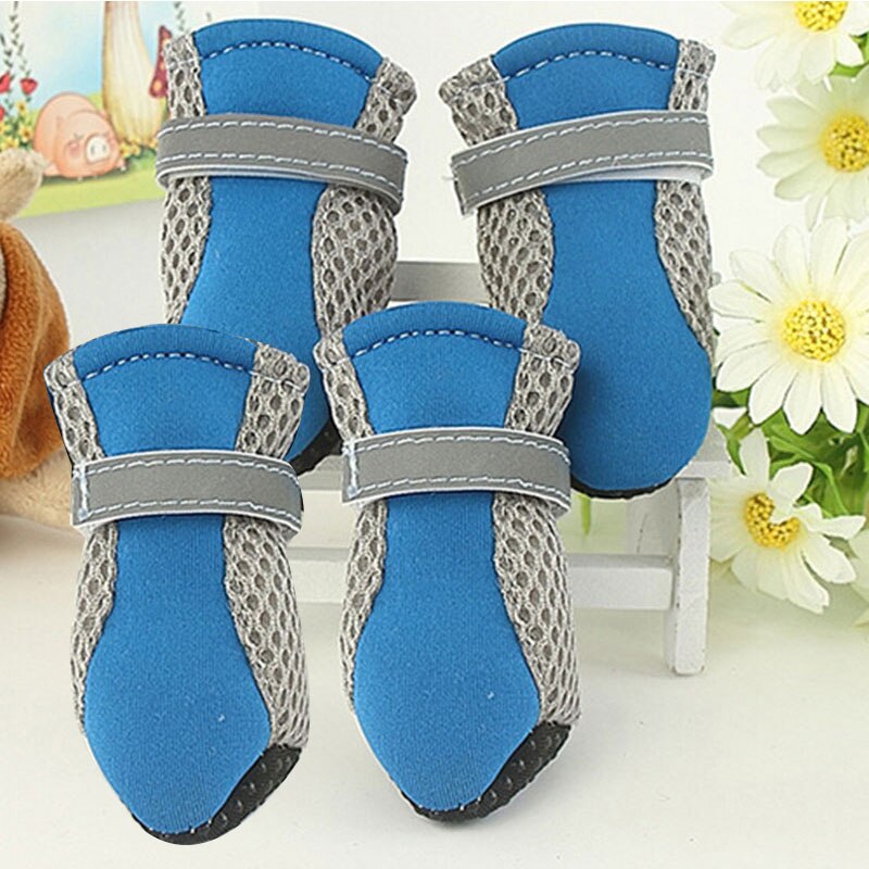 Pet Dog Rain ShoesDog Booties Rubber Portable Anti Slip Waterproof Dog Cat Rain Shoes Autumn and Winter S/M/L/XL: Blue / L