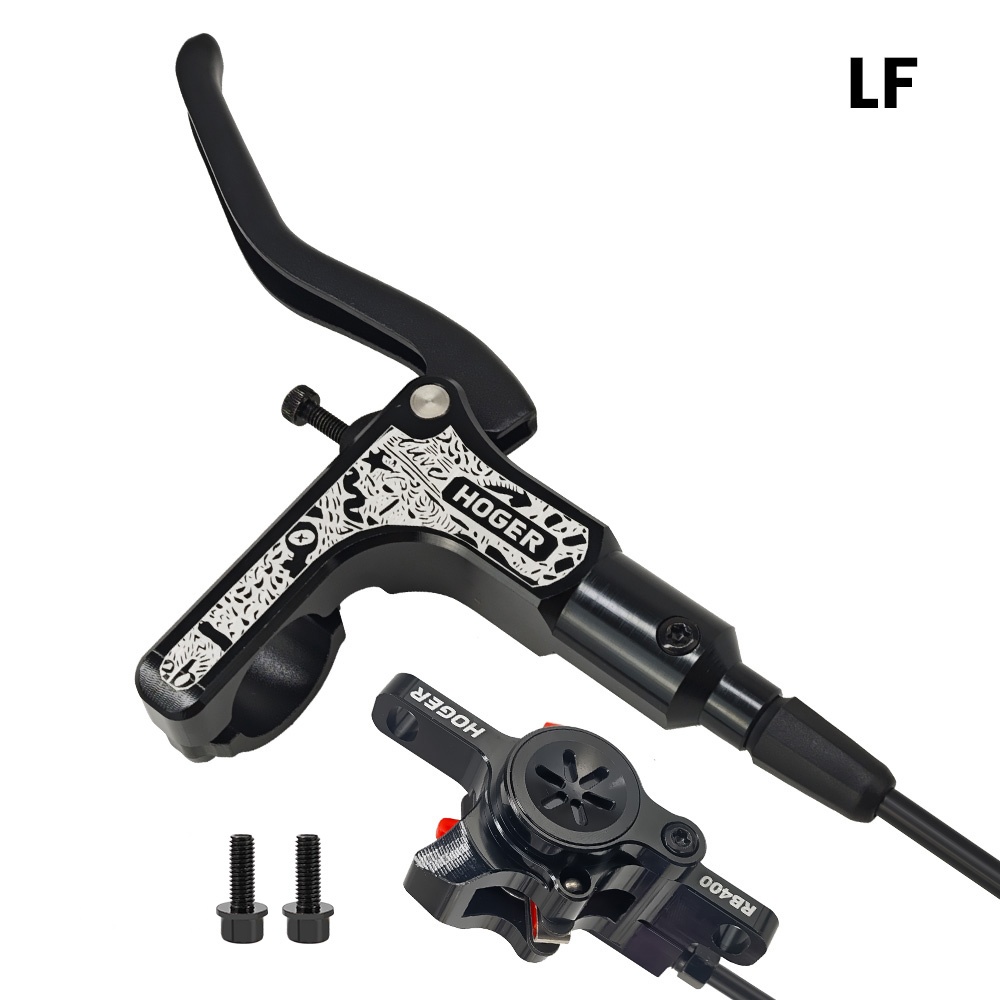 HOGER MTB Fahrrad Hydraulische Scheibenbremse Set 160mm Rotoren Öl Bremssattel Platte Vorne Hinten Mountainbike Klemme 22,2mm Griff EINE Säule: Rot