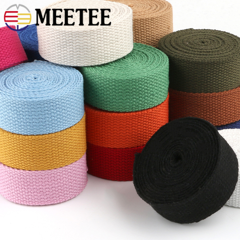 Meetee 40Meter 25Mm Dikker 2Mm Canvas Singels Lint Riem Voor Rugzak Riem Hond Kraag Geweven Bands Naaien diy Ambachten Accessoire