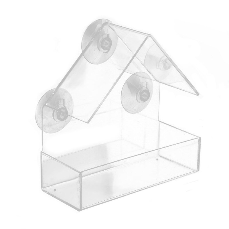 Pet Acrylic material Pet Bird feeder Clear Window Squirrel Proof Bird Feeder Window bird feeders AB