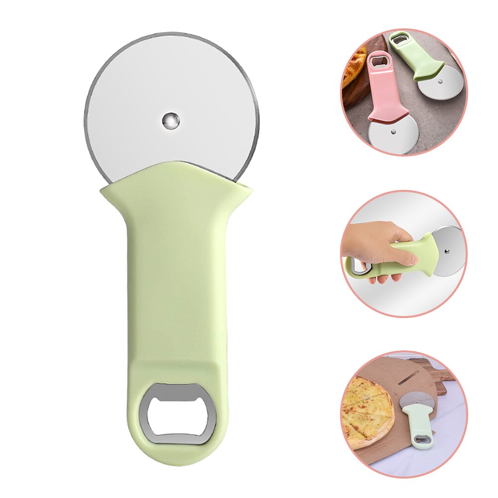 Dual-use Pizza Cutter Pizza Cutting Wheel Sharping Pizza Wheel Slicer for Kitchen: Light Green