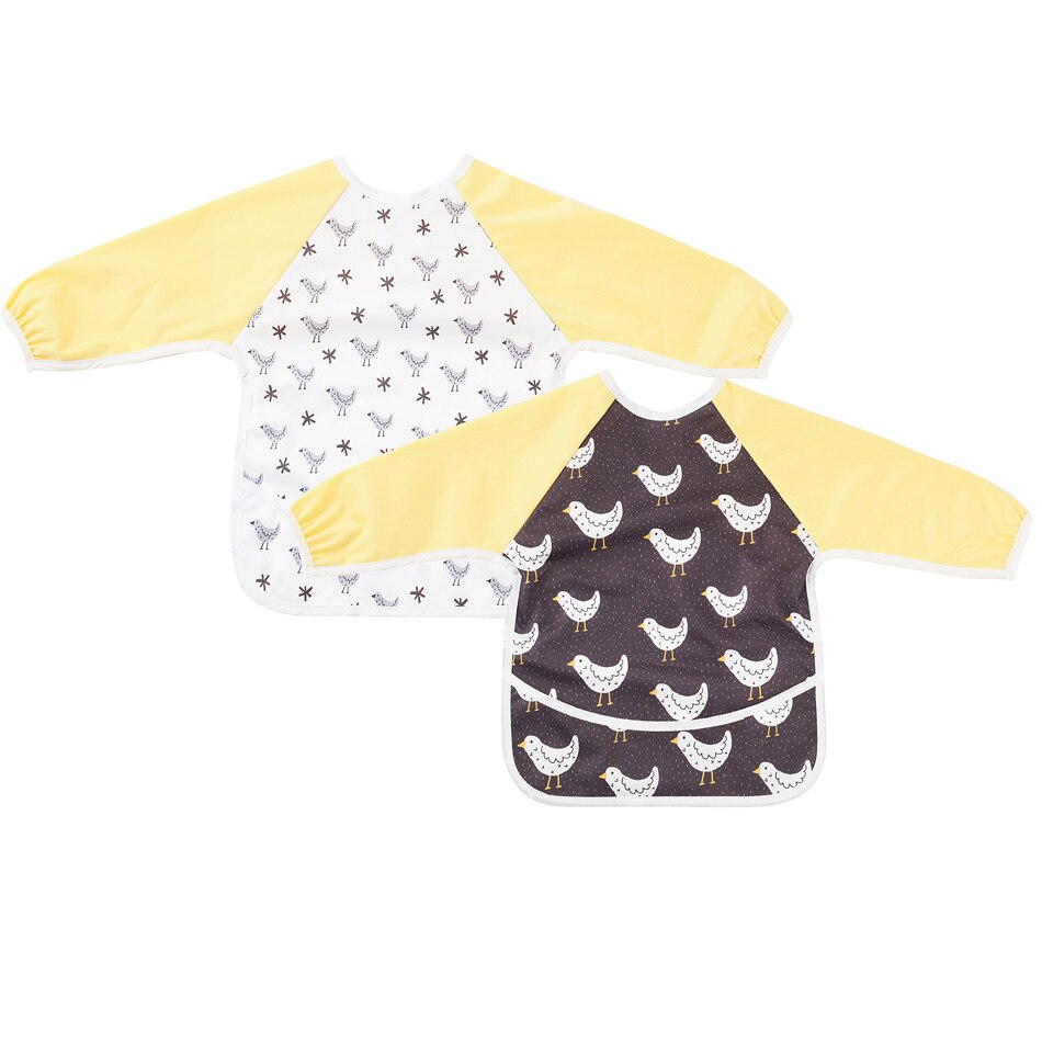 Elinfant Lange Mouwen Slabbetjes Waterdichte Baby Bib En Peuters Met Pocket Licht Gewicht Bib Wasbare One Size Feeding Slabbetjes: BWS07-Baby bibs