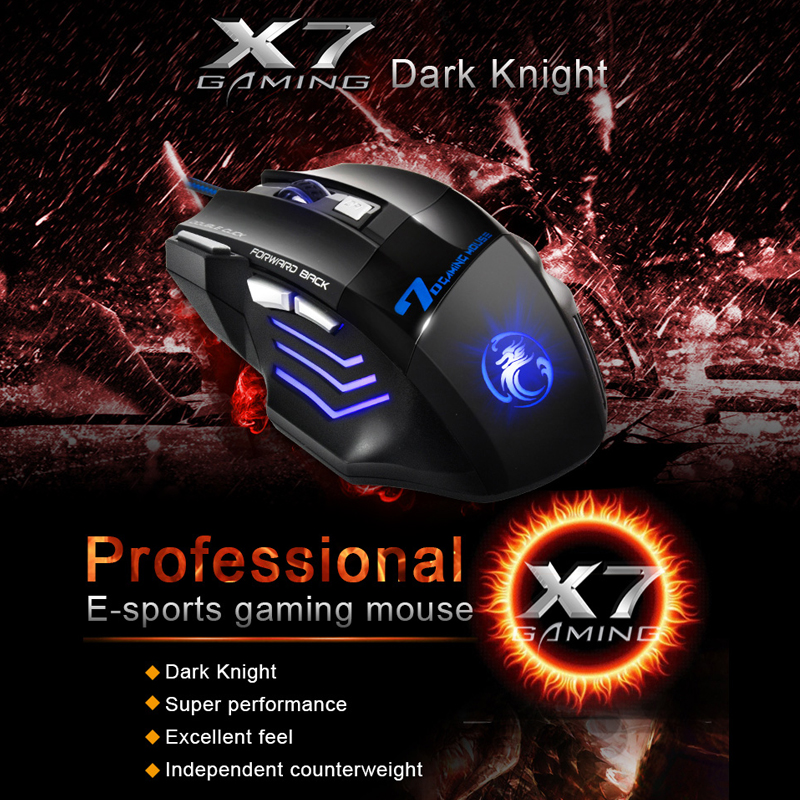 Gaming Mouse Gamer 7 Button 5500DPI Wired Ergonomic Mouse Led Mause Computer Mouse Silent USB PC Mice with Backlight for Laptop