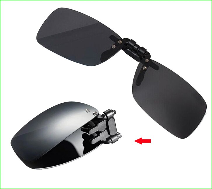 SGC02 Falten Und Polarisierte Sonnenbrille Clip Frauen & Männer Nachtsicht Brille Myopie Clip Sonnenbrille Für angeln reise: Schwarz Farbe