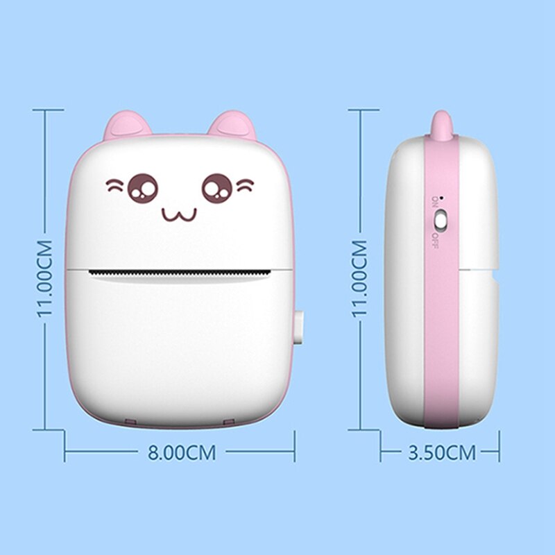 Mini handhållen termisk skrivare mobiltelefon bluetooth med 1 rulle tryckpapper bärbar fickskrivare