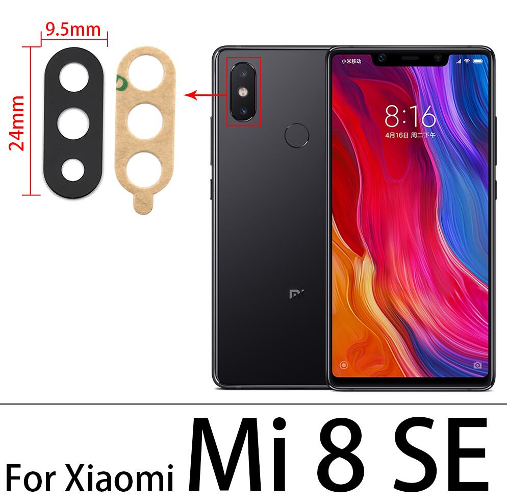 2Pcs， Original Camera Glass For Xiaomi Mi 8 10 Pro Lite Redmi 9C Note 11 6 7 8 9S 9 10 Pro 5G Max Back Camera Lens Glass + Glue: For Mi 8 SE