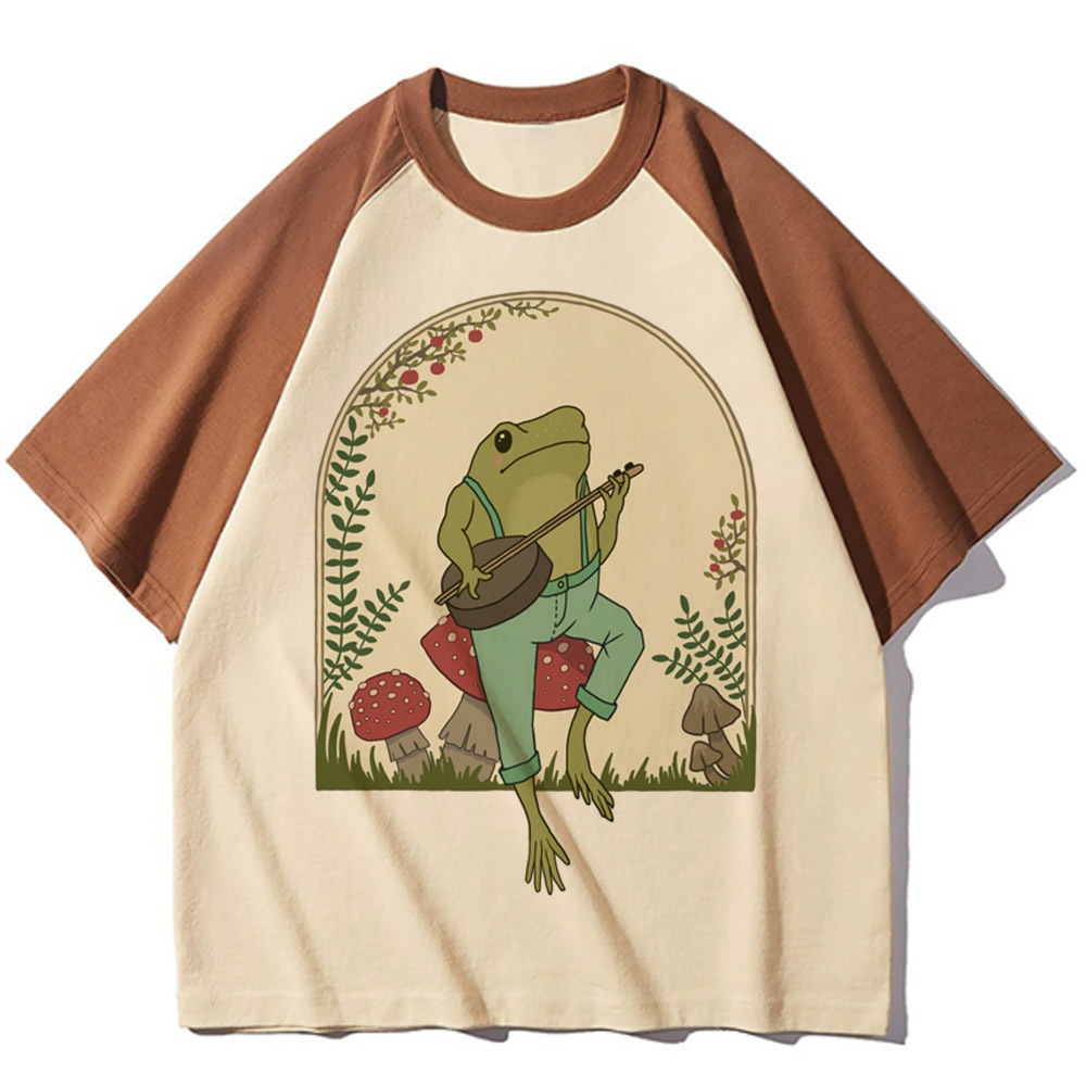 Cottagecore top damski modny wzór athleisure t shirt damski manga japońskie ubrania anime: S / Black