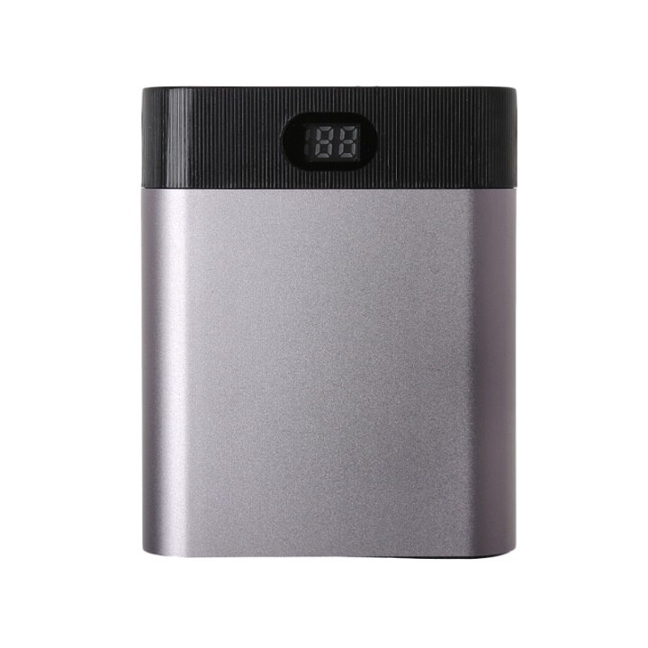 2 USB Ports 4x 18650 DIY Portable Battery Holder LCD Display Power Bank Case Box: Gray