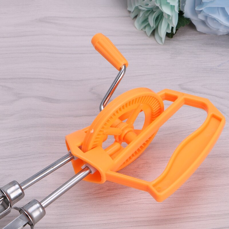 Rotary Hand Whisk Egg Beater Mixer Stainless Steel Manual Shaker Kitchen Blender 19QE