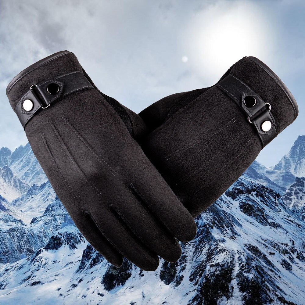 Guantes cálidos de lujo con lazo para mujer, elegantes, de cuero, PU sólido, para invierno,: Gray 