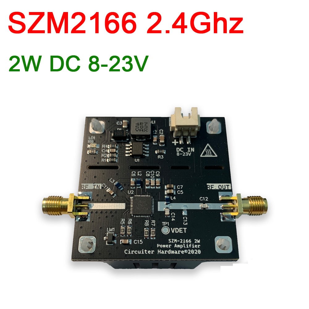 SZM2166 2.4Ghz amplificatore di potenza RF 2400MHz 2W 33dBm 8-23V DC per la connessione wifi Bluetooth