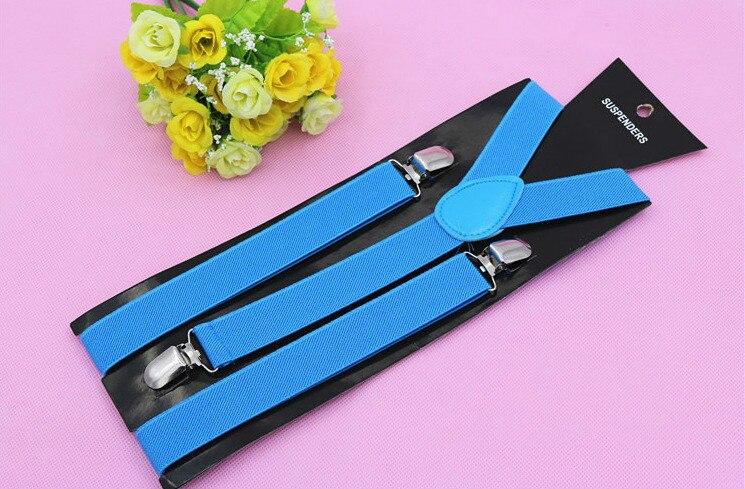 Adjustable Elasticated Adult Suspender Straps Unisex Women Men Y Shape Elastic Clip-on Suspenders 3 Clip Pants Braces