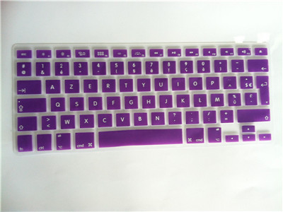 Couverture de Clavier en Silicone de couleur douce Azerty pour Mac Book Pro Macbook Air 13 "15" 17 "Air 13 pouces français Uk/Eu: purple