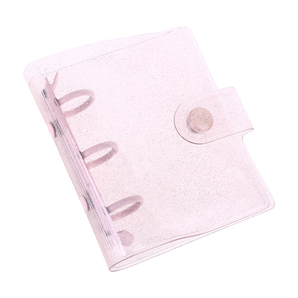 Transparent Star 3 Holes Mini PVC Loose Leaf Binder Notebook Notepad Sheet Shell File Folder Cover: Default Title