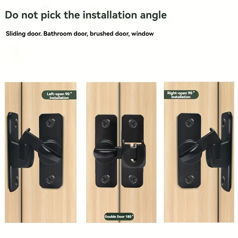 Aluminum Alloy Flip Gate Latch Lock for Outdoor Wooden Fence / Swing Heavy Duty Aluminum Alloy Door Latch No-Punch Door Bolt