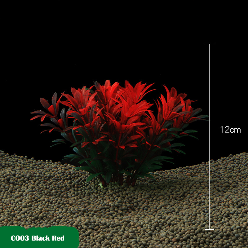 Z tworzywa sztucznego symulacja rośliny wodne ozdoby dekoracja akwarium akcesoria akwarium krajobrazu 1 sztuk: CO03 czarny czerwony