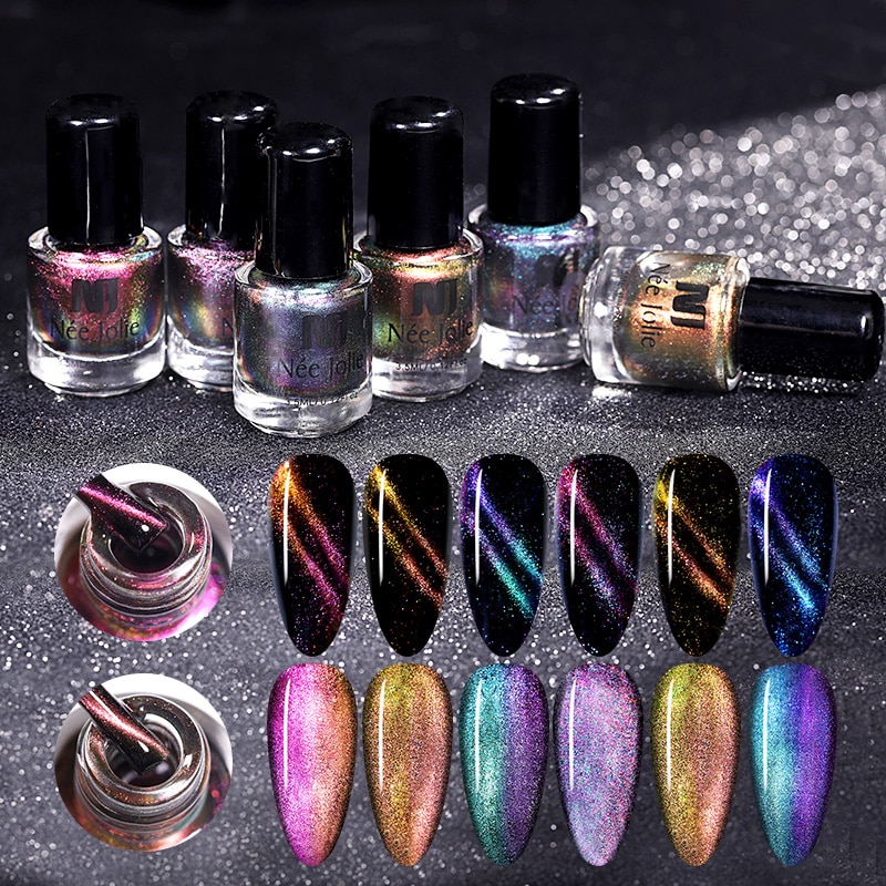 Nee Jolie 3.5 Ml 3D Magnetische Nagellak Kameleontische Multi-Kleur Zwart Gat Effect Nagellak Cat Eye Nail polish