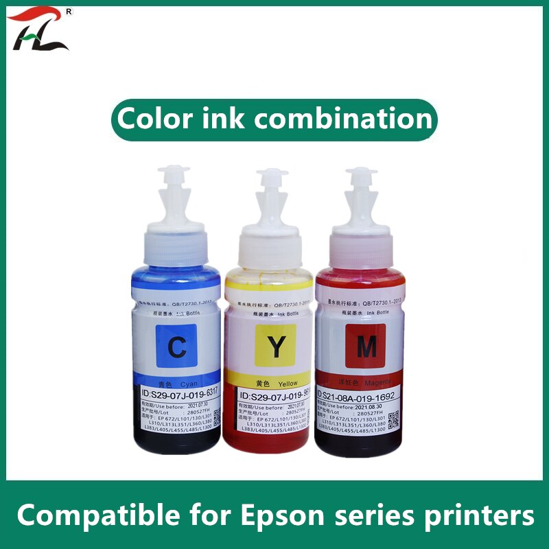 Kit di Ricarica di Inchiostro della tintura per Epson L100 L110 L120 L132 L210 L222 L300 L312 L355 L350 L362 L366 L550 L555 l566 stampante di Trasporto libero: COLOR