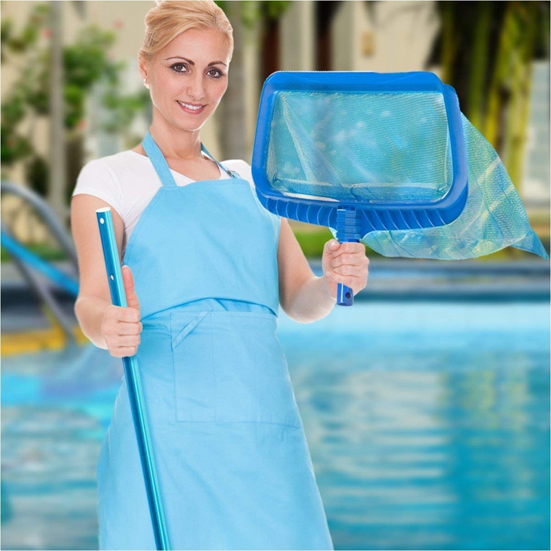 Skimmer Net, Heavy Duty Leaf Rake Cleaning Tool, Fine Mesh Net Bag Catcher CNIM