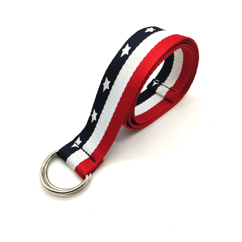 Ceinture en toile à boucle Double D unisexe, lettre punk style pour adolescent, large et longue sangle de taille, pantalon en jean pour adulte: 02-Star