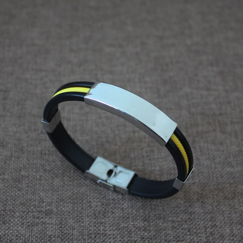 2022 Titanium Staal Rvs Accessoires Charm 5 Clolor Armband Siliconen Armband Man Mode Sieraden: Yellow