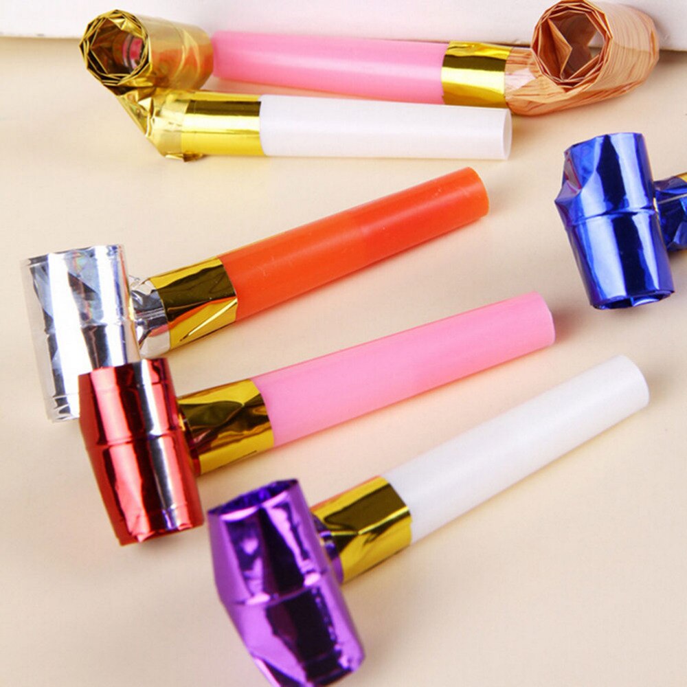10 Uds baratos divertidos y bonitos sopladores de de cumpleaños Noisemakers colores favoritos de