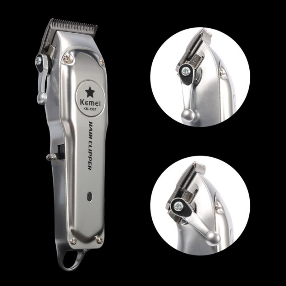 Kemei KM-1996 Professionele Elektrische Tondeuse Oplaadbare Alle Metalen Elektrische Tondeuse Mannen Baard Trimmer Kapsel Machine