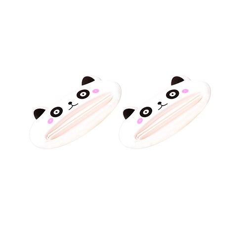 Furgerin 2 stuks schattige dieren tandpasta tube knijper handige multifunctionele tandpasta knijpers badaccessoires huishoudelijke producten: Witte panda 2 stuks