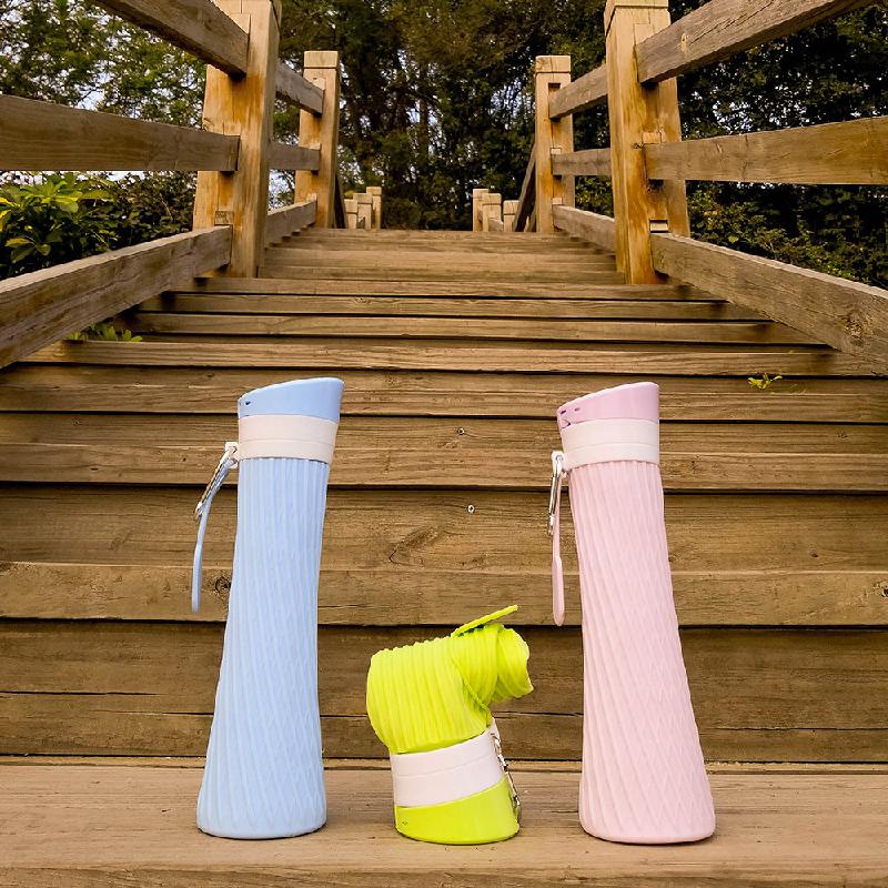 Silicone Collapsible Water Cup Small Waist Shape Sports Water Cup Office Car Outdoor Portable Water Bottle