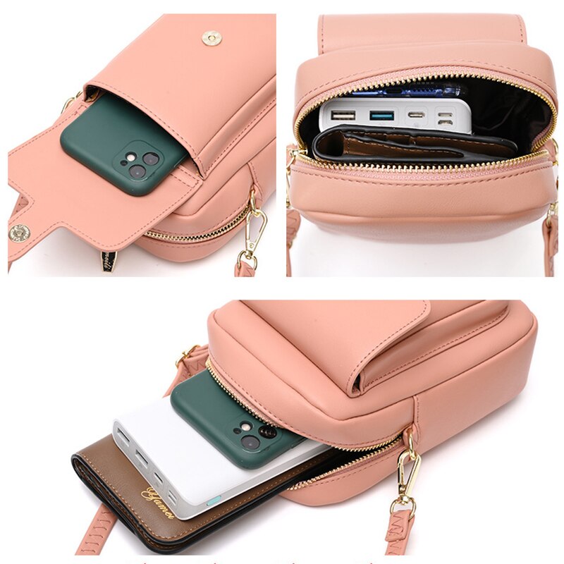 Neue Klappe Weibliche Schulter Tasche Aus Leder Große Kapazität Bote Umhängetaschen Für Frauen Kleine Telefon Geldbörse