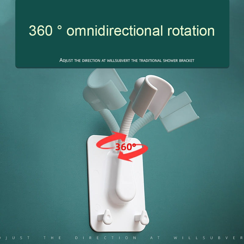 Support de pommeau de douche auto-adhésif réglable, rotation à 360 °, support mural, accessoires de spa, 1 pièce