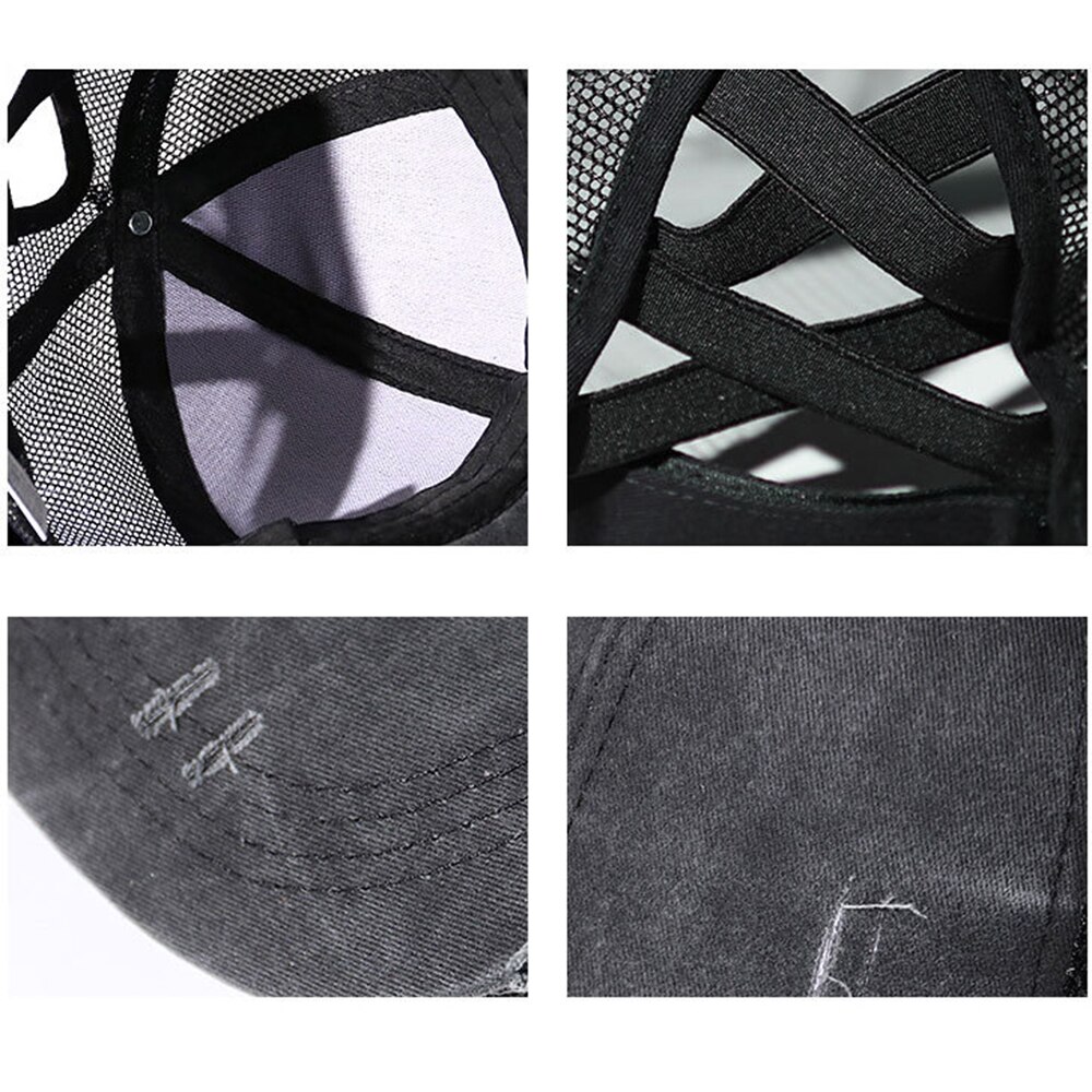 Kucyk czapka z daszkiem roztrzepany kok czapki dla kobiet zmiękczana bawełna czapki z daszkiem dorywczo letnia osłona przeciwsłoneczna kapelusz na zewnątrz