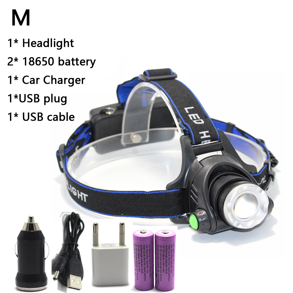 6000 Lumen LED-Scheinwerfer Angelscheinwerfer T6/L2 3 Modi Zoombare Lampe Wasserdichte Stirnlampe Taschenlampe Stirnlampe Verwendung 18650: WHITE / Beige