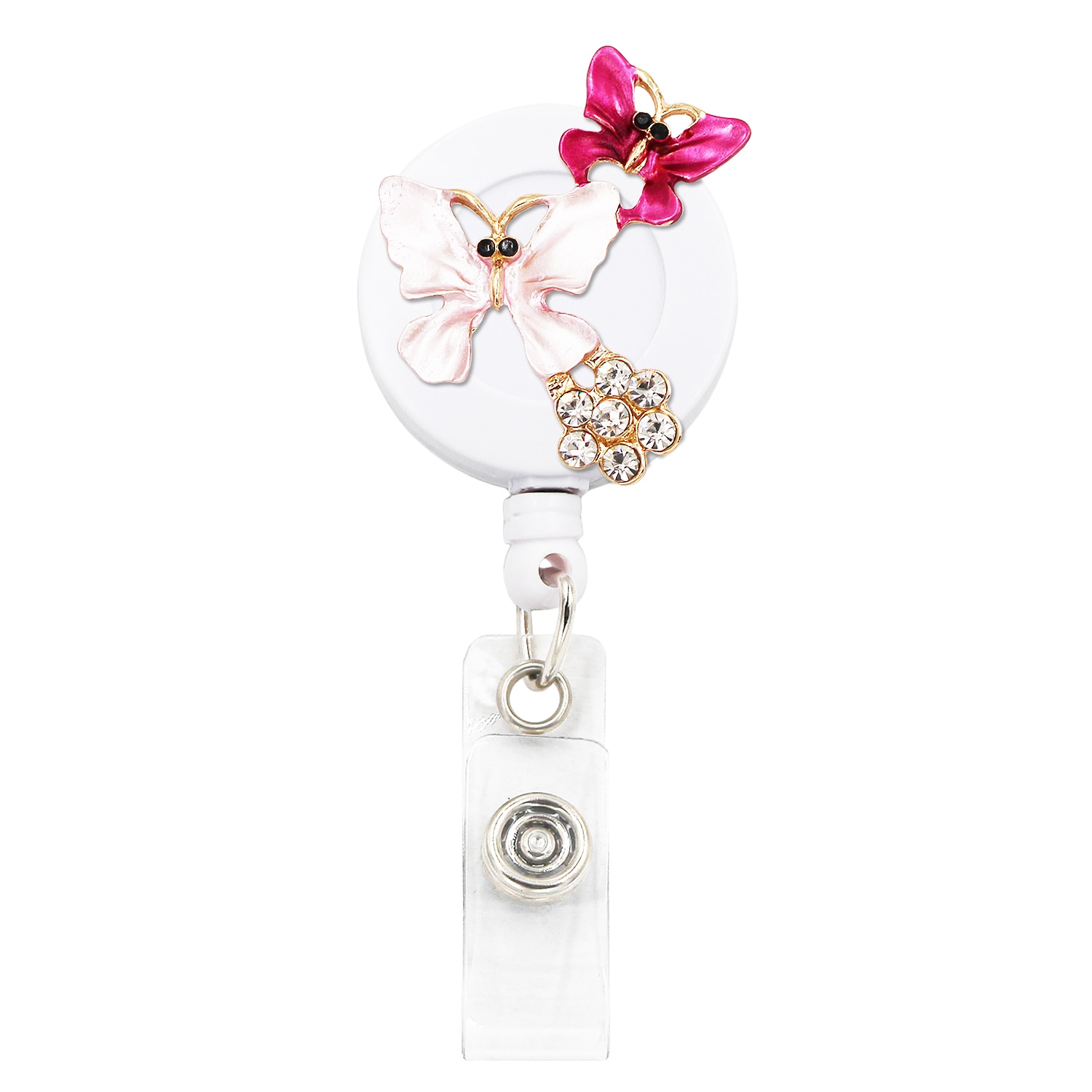 Idclip Porta distintivo A Scomparsa con Morsetti A Coccodrillo clip di Cavo Retrattile ID distintivo Volpe Del Cuore Della Farfalla di Stile Animale: 7