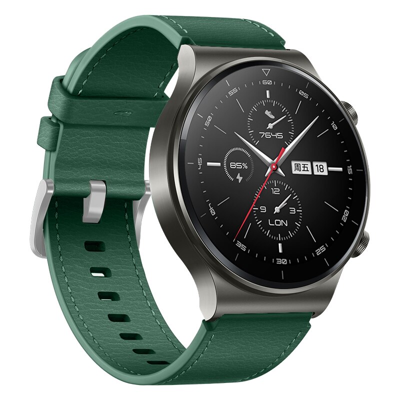 Fifata Lederen Band Voor Huawei Horloge Gt 2 Pro Band Vervanging Polsband Armband Voor Huawei GT2 Pro Smart Horloge accessoires: green