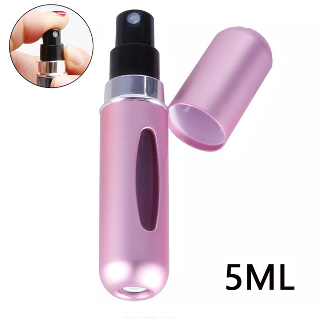 8/5 ml Parfümzerstäuber, tragbarer Flüssigkeitsbehälter für Kosmetika, Reisen, Mini-Aluminium-Spray, Alkohol, leere nachfüllbare Flasche: Orange