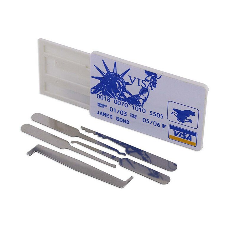 Credit Card Lock Picking Tool Hook Picks Locksmith Tool Training Practice