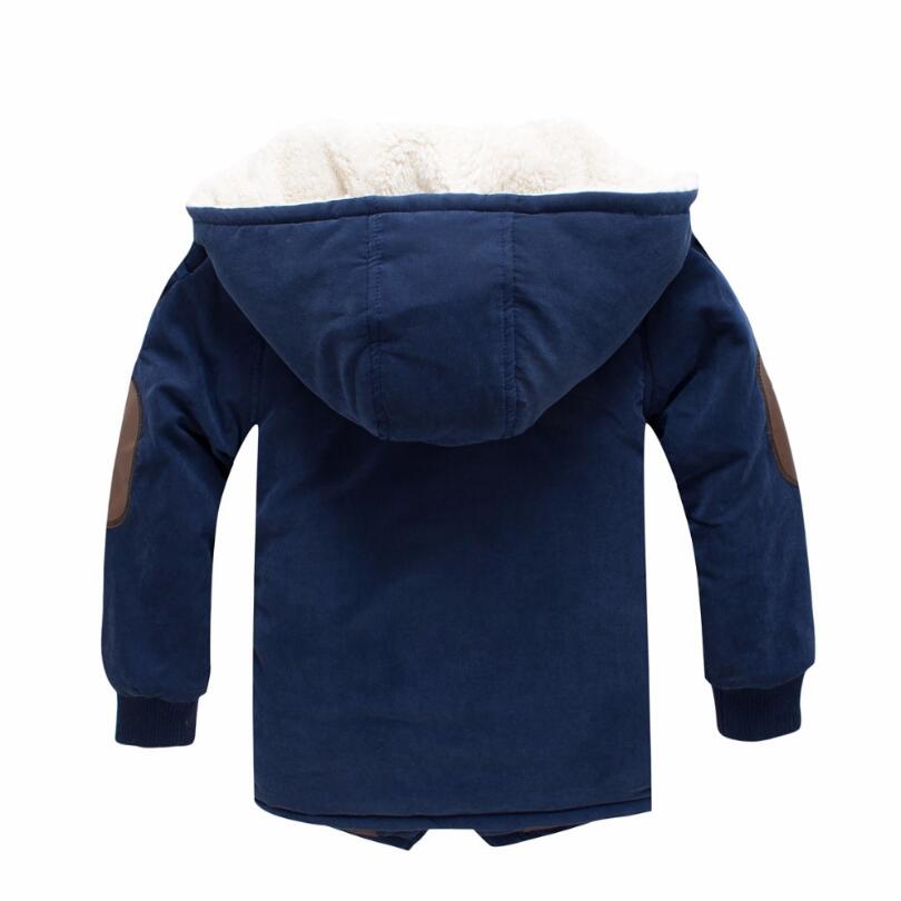 Kinderen Winterjas Jongen Verdikking Plus Fluwelen Warm Casual Jas Grote Kinderen Capuchon Katoenen Kleding 4-12 jaar Oud