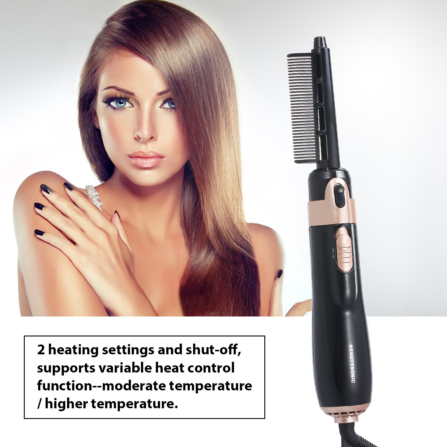 4 in 1 Hair Dryer Brush Electric Air Comb Multifunction Hair Straightener Curler Negative Ion Air Comb Hair Styler Tools