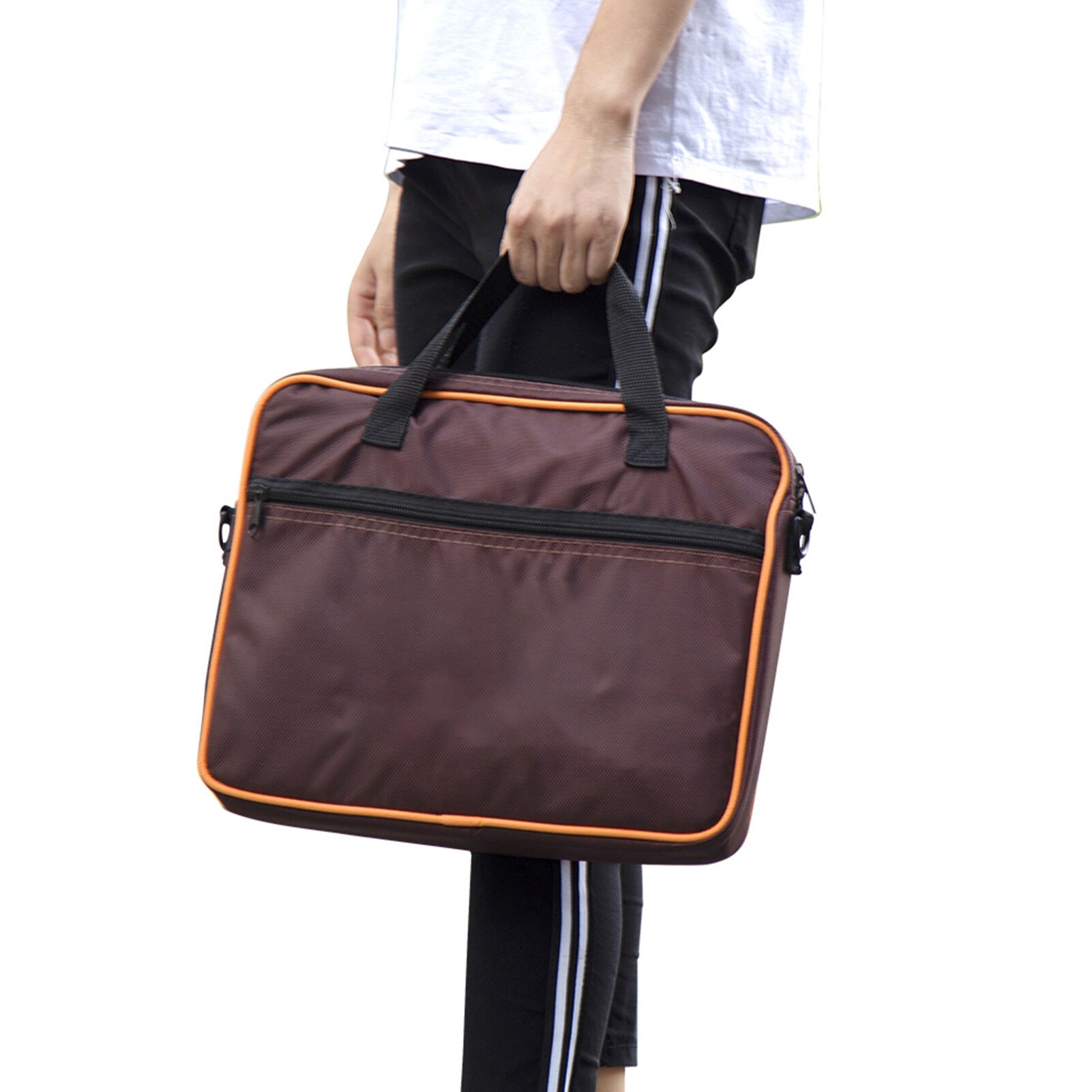 ammoon Compact Travel Flat Box Drum Carry Bag Handbag Flat Hand Drum Case with Shoulder Strap