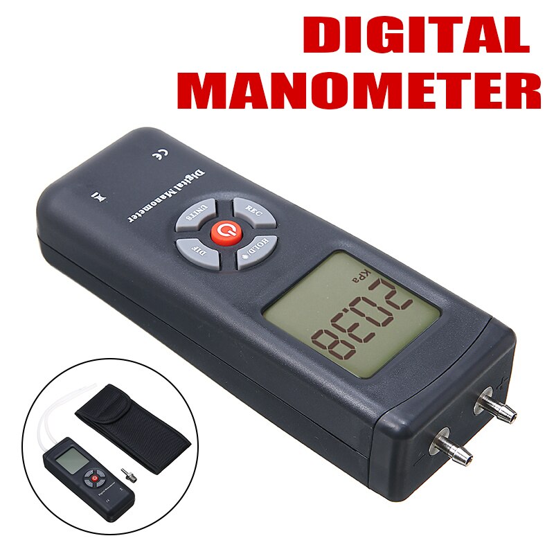1Set Manometer Digital Handheld Air Vacuum Gas Pressure Gauge Meter with W5E Pressure Measuring Instruments