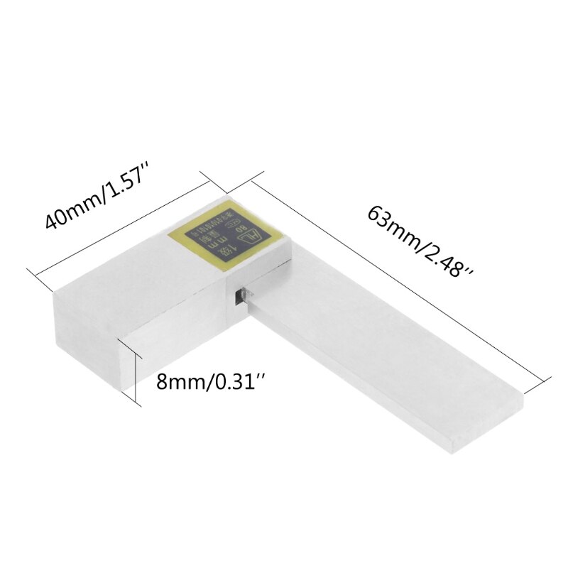 Hoek Heerser Gauge 63*40 Mm 90 Graden Grade 1 Hoek 90 Graden Vierkante Gereedschap Rvs Meet Gereedschap
