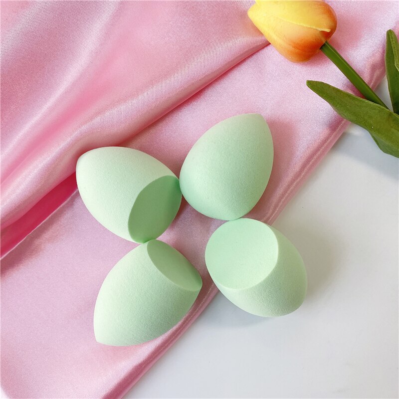 4Pcs/lot Cosmetic Puff Beauty Set Smooth Women Makeup Foundation Soft Sponge Puff Pure Blue Purple Color Beauty Tools: 4pc All Light Green