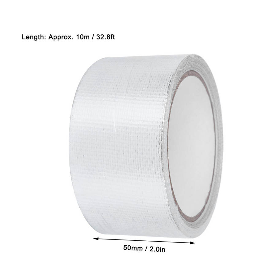 Aluminum duct tape, 2 pieces 50 mm x 10 m Heat-resistant, flame-retardant silver aluminum tape for