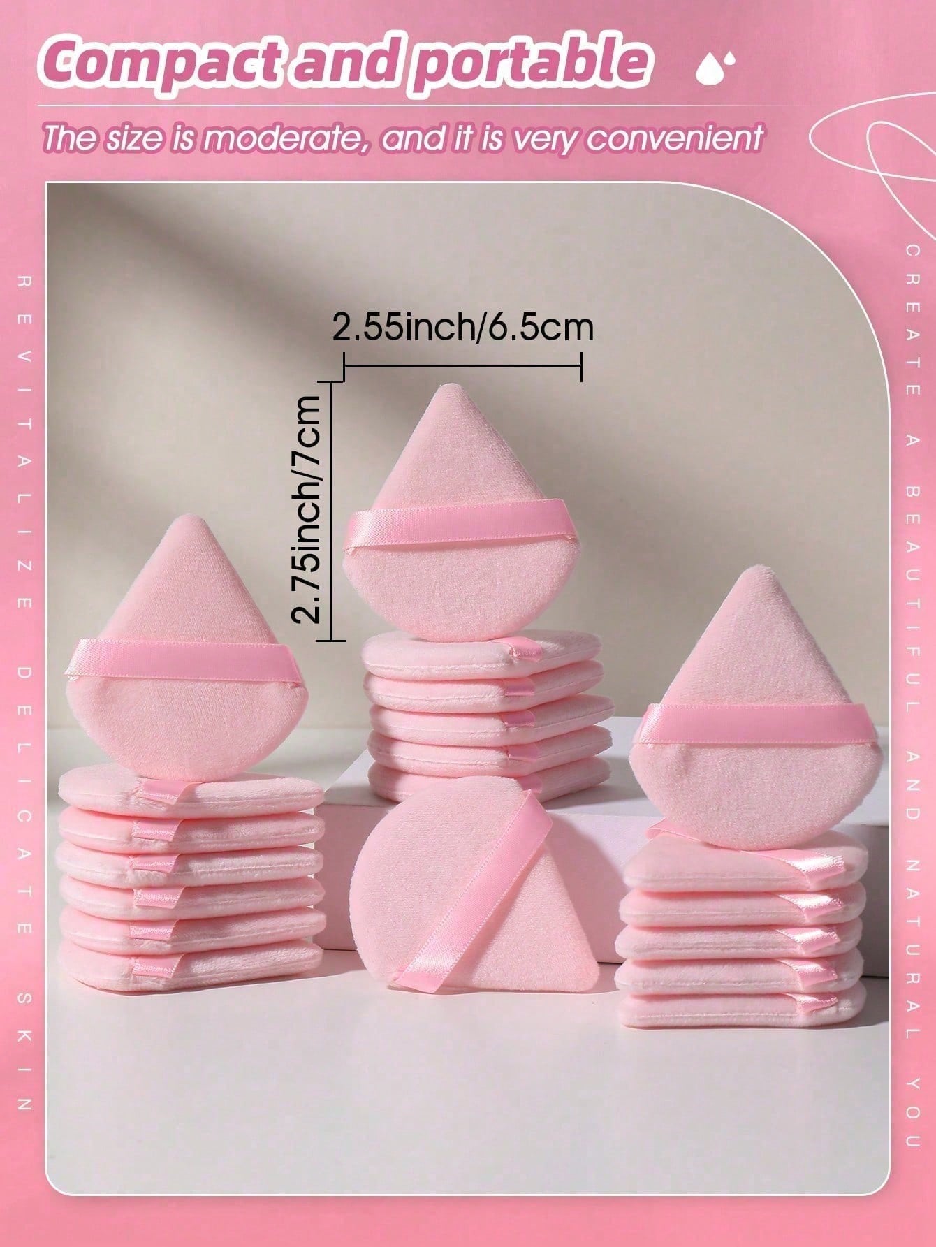 20/10/3/1pc driehoekige fluwelen make-up poederdons, gezichtspoederdons, herbruikbare make-up poederdons en oogmake-up poederdons