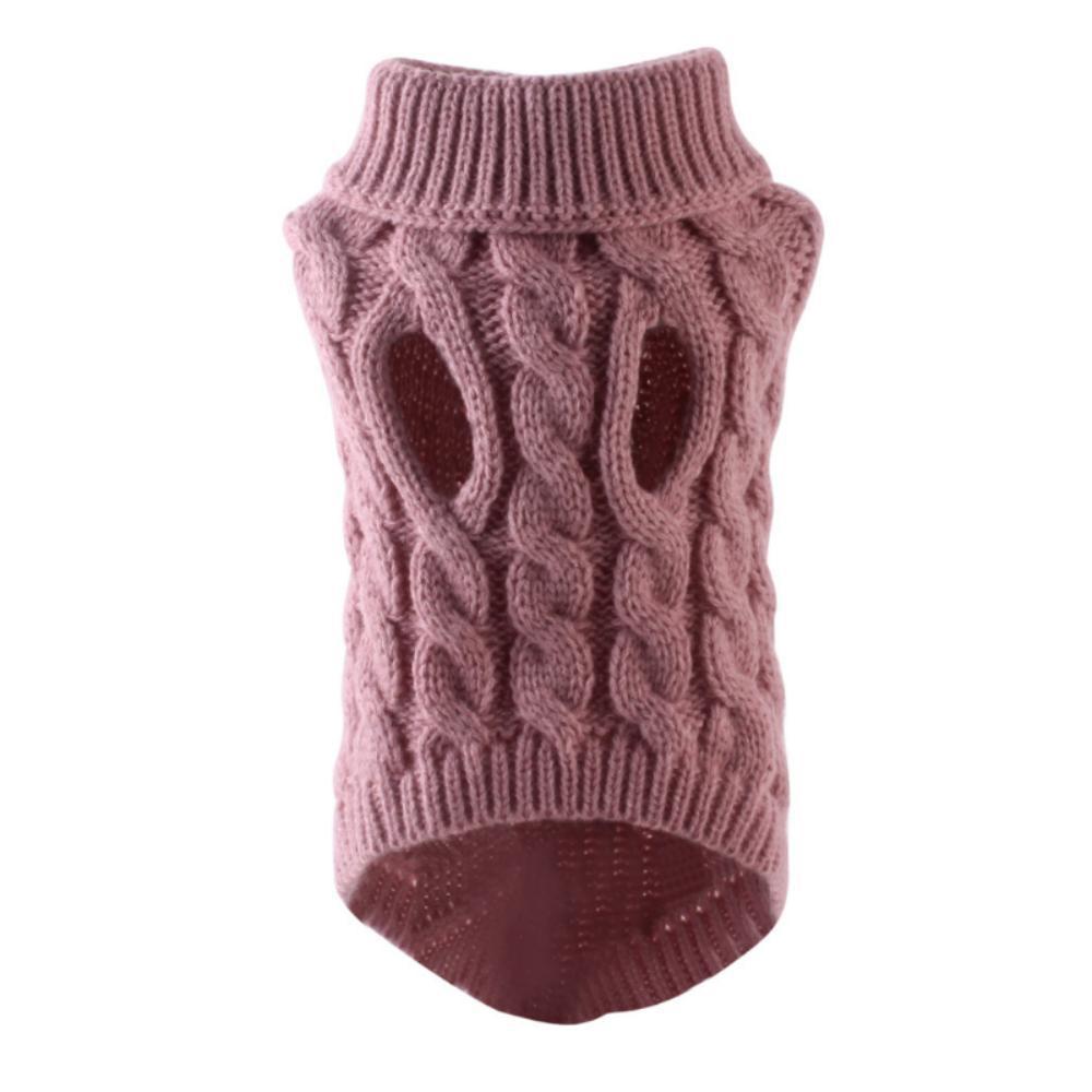 huisdier kleine hond kleding trui mode herfst winter effen gebakken stof wendingen breien warme comfort kleding: XL / YELLOW